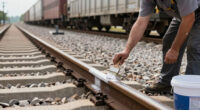 Painting The Sides Of Railroad Rails White To Reduce Derailment