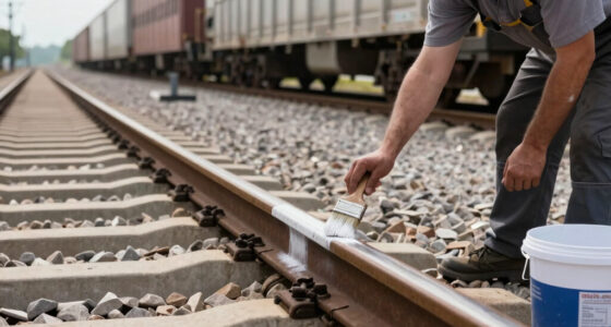 Painting The Sides Of Railroad Rails White To Reduce Derailment